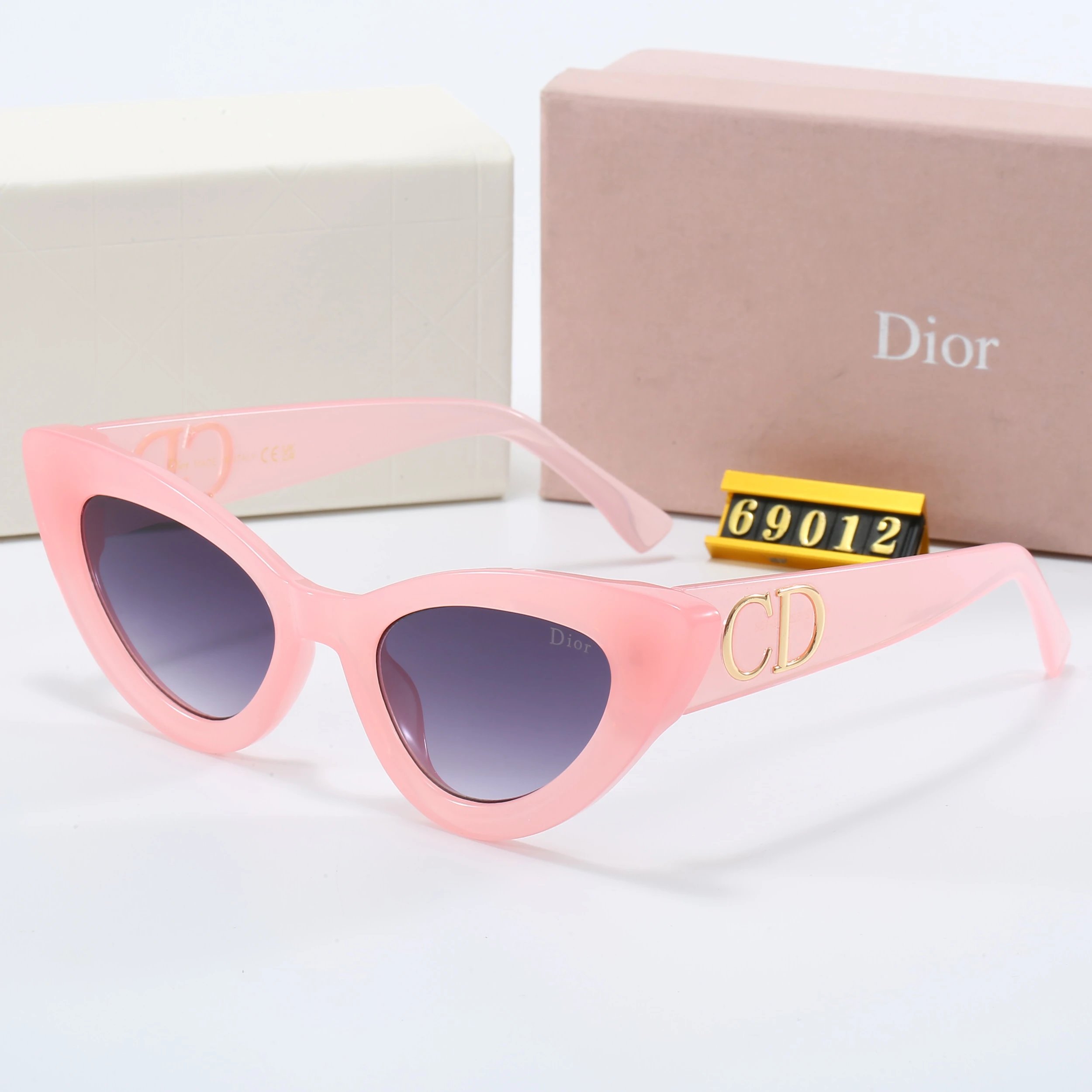Dior Square Rimless Sunglasses Gray Gold - 19