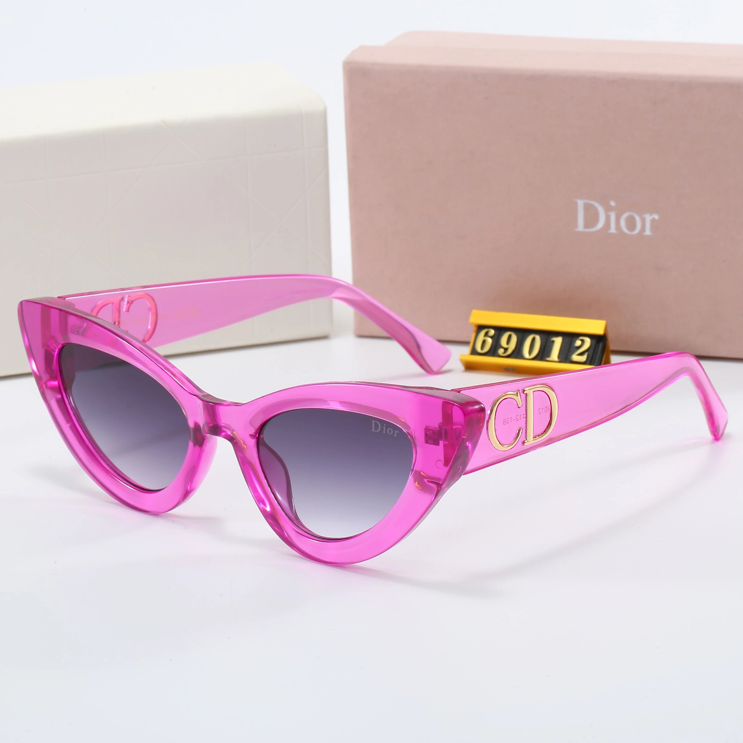 Dior Square Rimless Sunglasses Gray Gold - 14