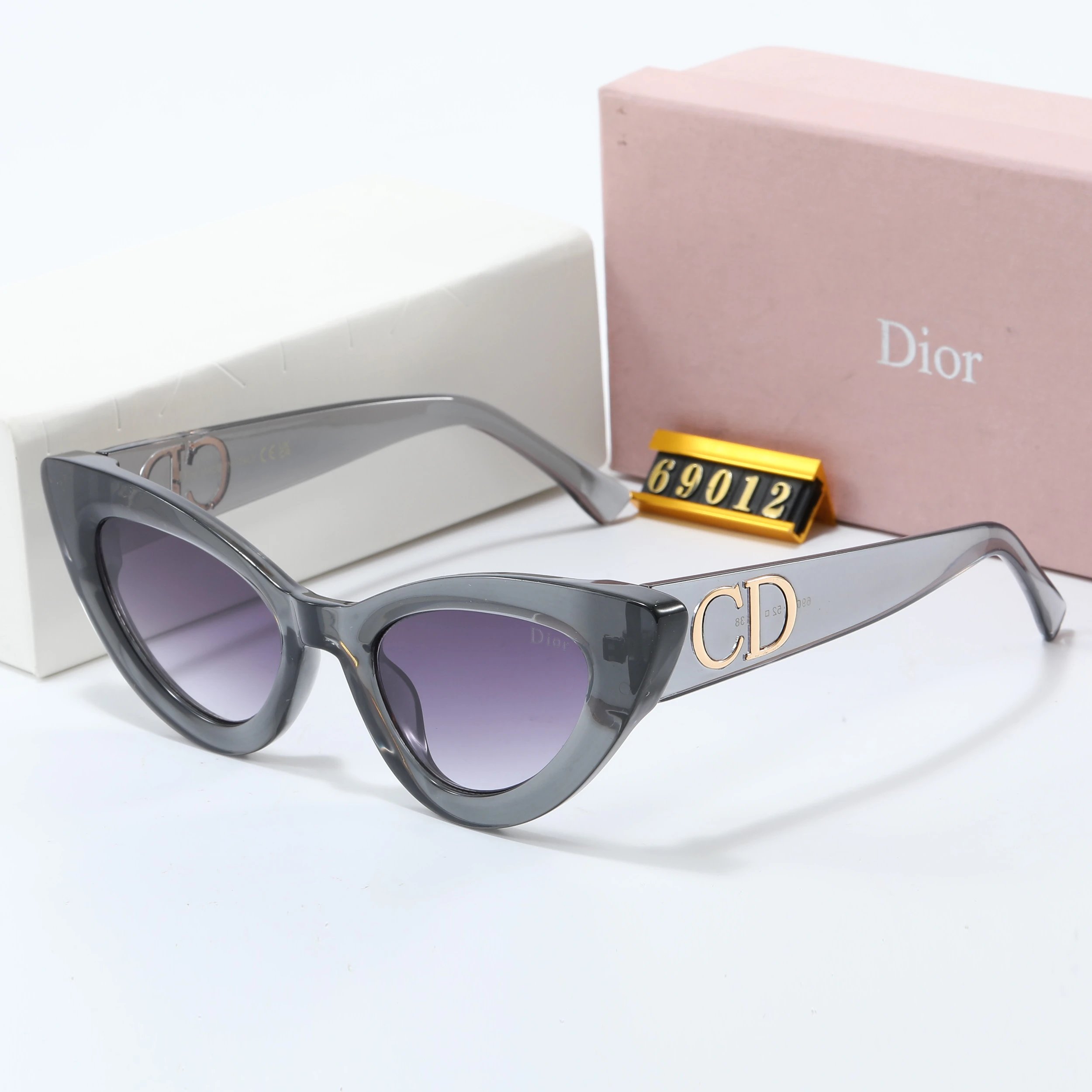 Dior Square Rimless Sunglasses Gray Gold - 13
