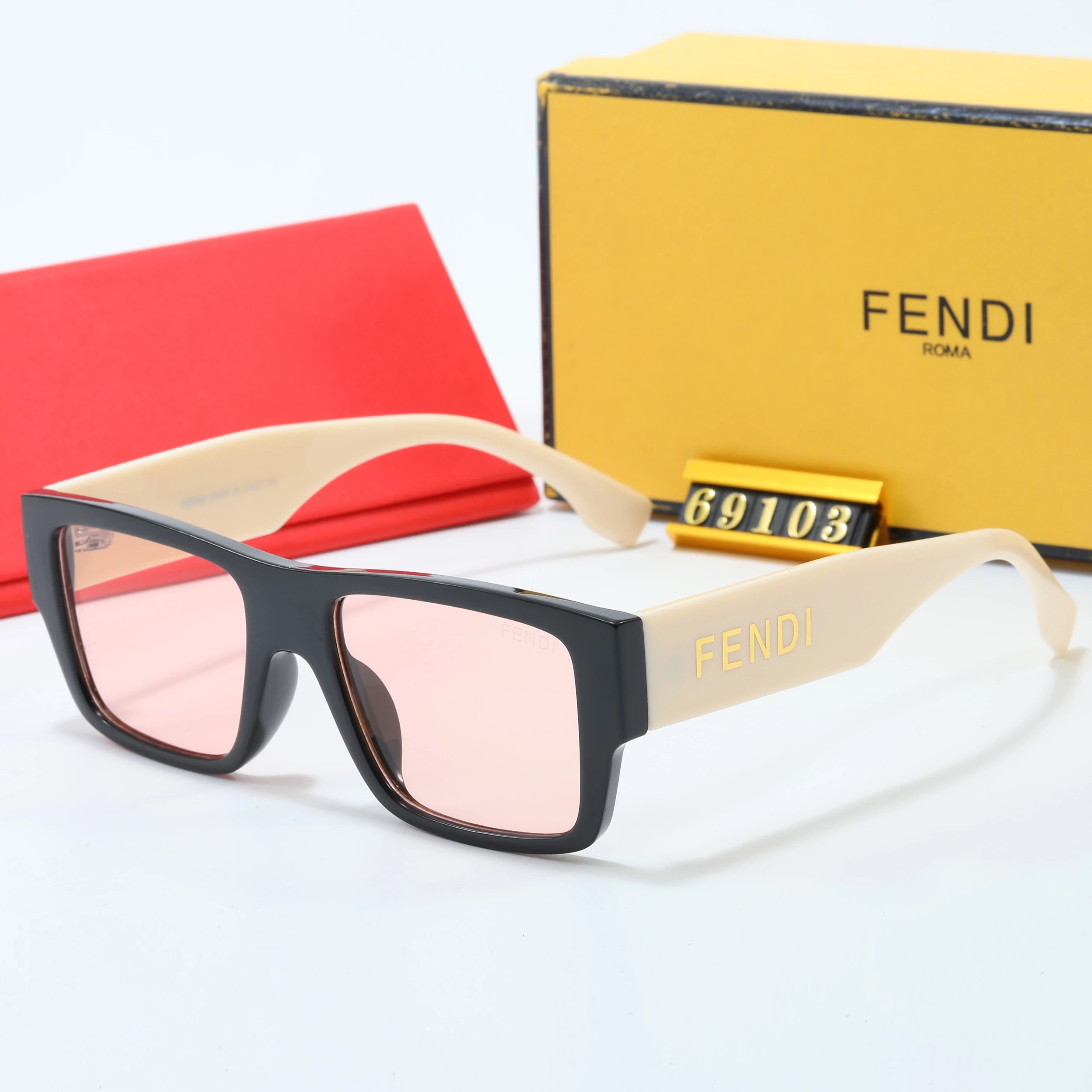 Fendi Square Frame Yellow Lens Sunglasses - 17