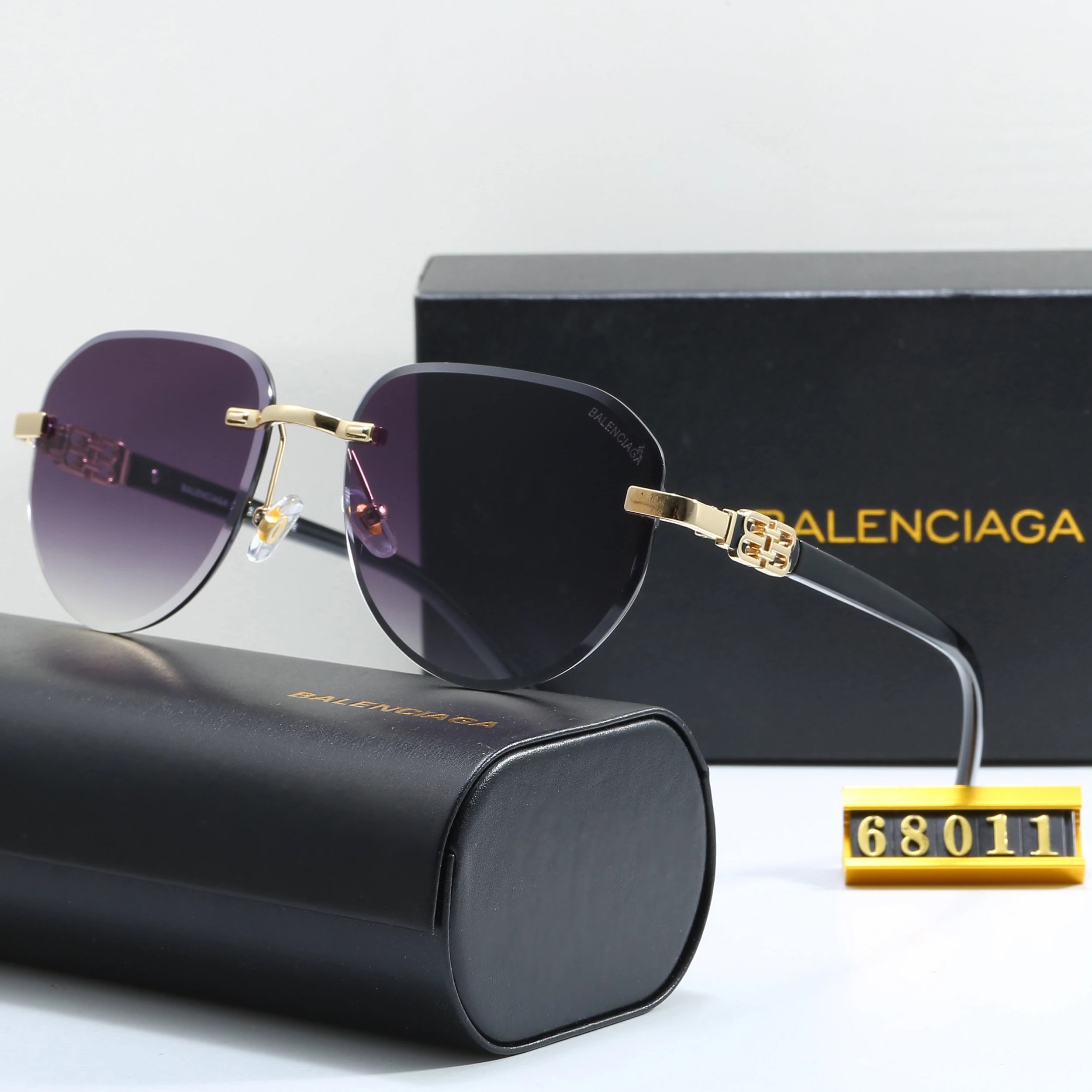 Balenciaga Rimless Gradient Purple Sunglasses - 17