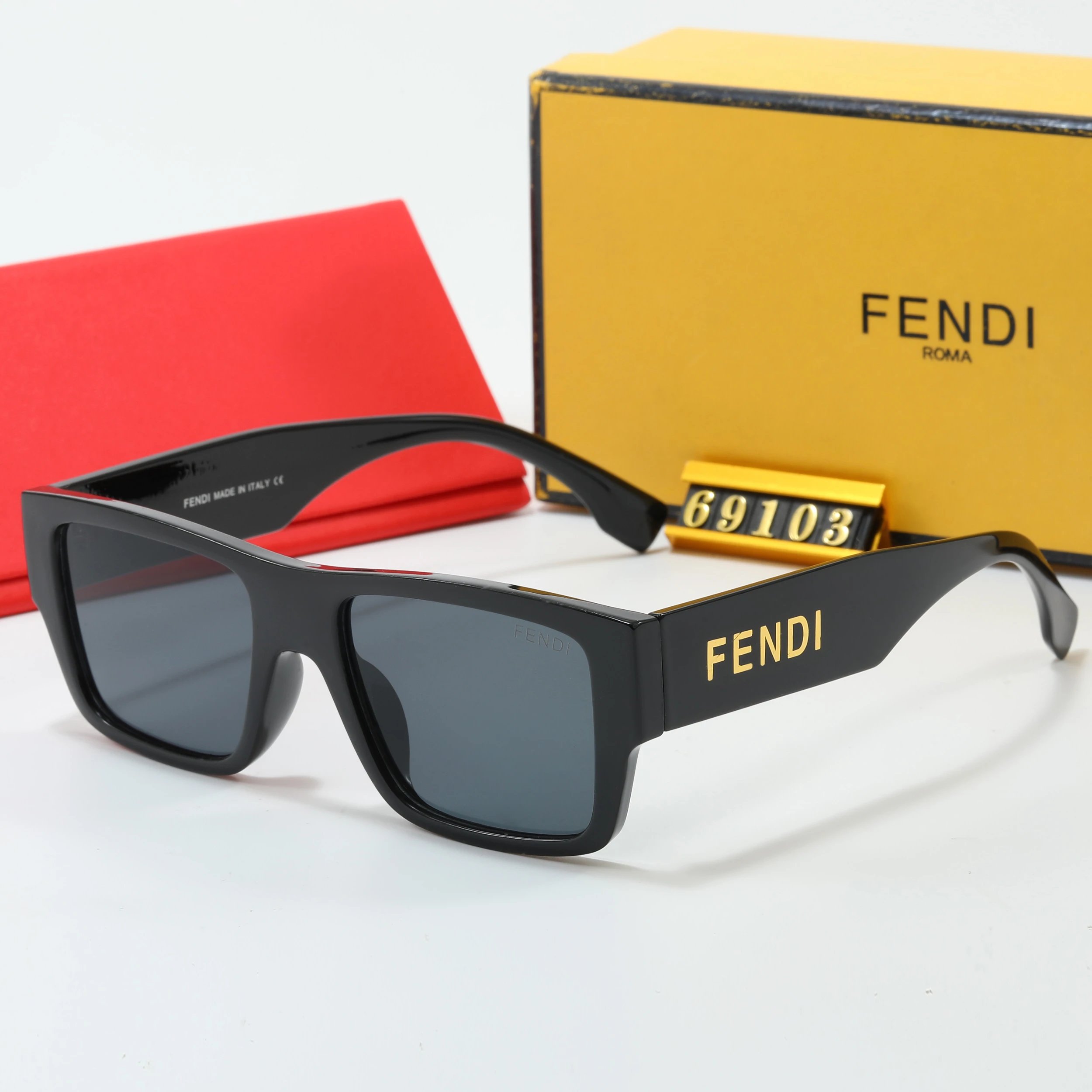 Fendi Square Frame Yellow Lens Sunglasses - 18