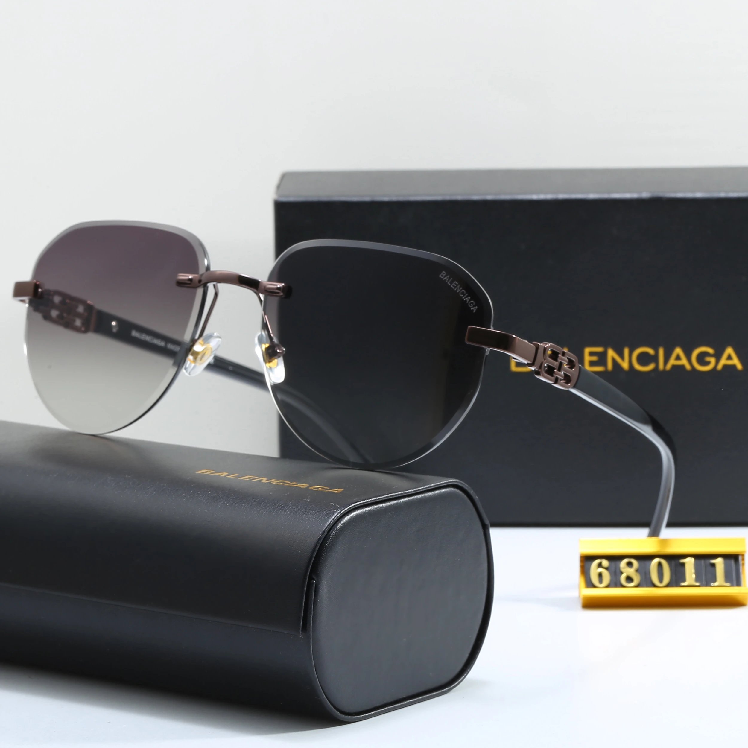 Balenciaga Rimless Gradient Purple Sunglasses - 12