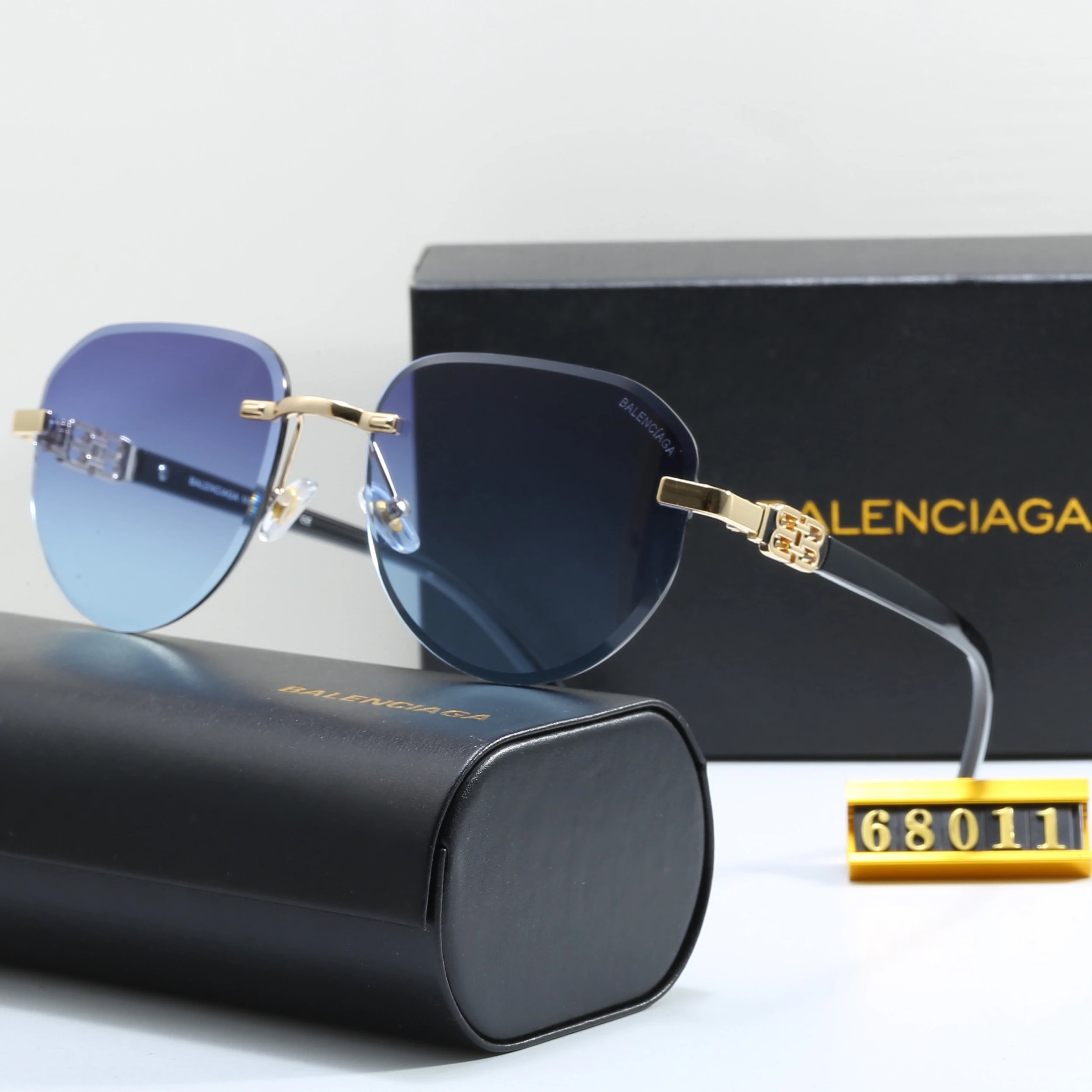 Balenciaga Rimless Gradient Purple Sunglasses - 16