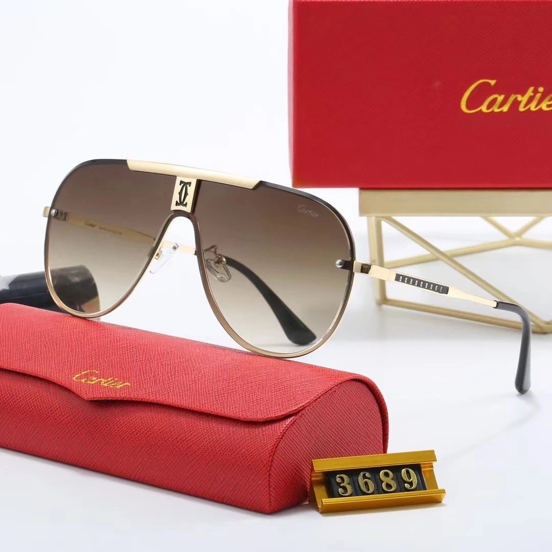 Cartier Santos de Cartier Aviator Gradient Brown Sunglasses Eyewear - 18