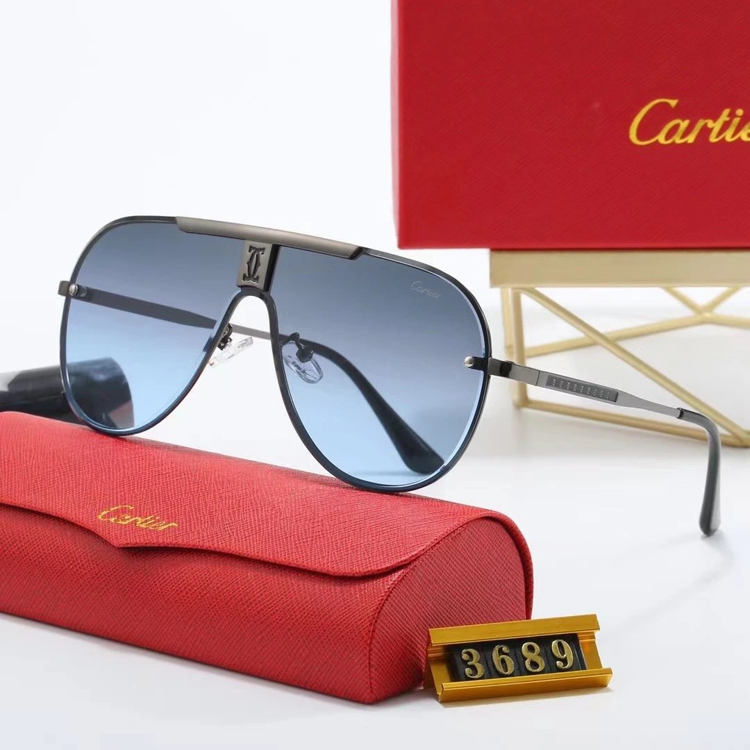 Cartier Santos de Cartier Aviator Gradient Brown Sunglasses Eyewear - 16