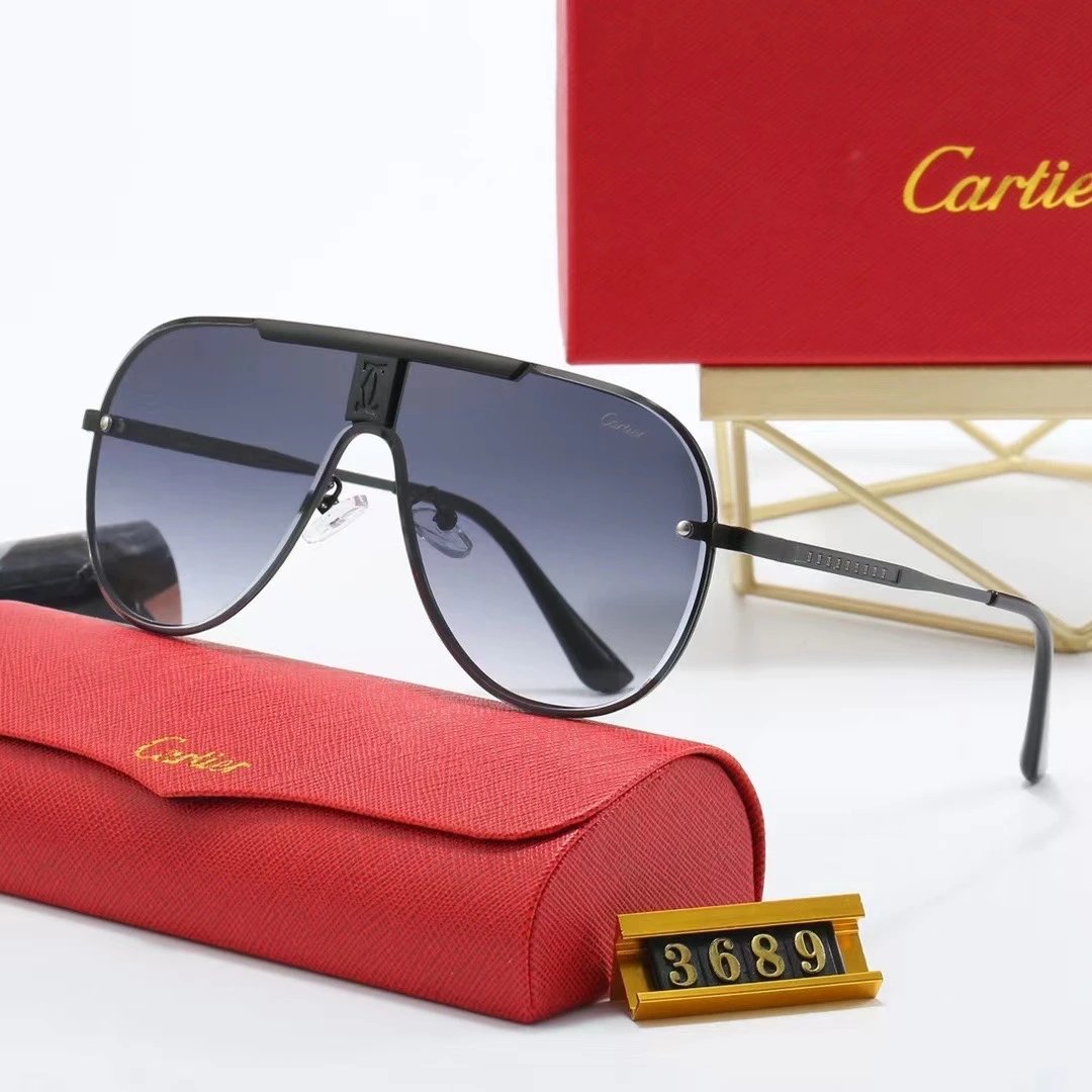 Cartier Santos de Cartier Aviator Gradient Brown Sunglasses Eyewear - 15