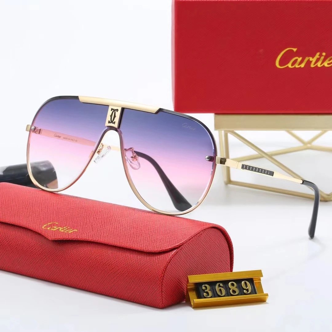 Cartier Santos de Cartier Aviator Gradient Brown Sunglasses Eyewear - 17