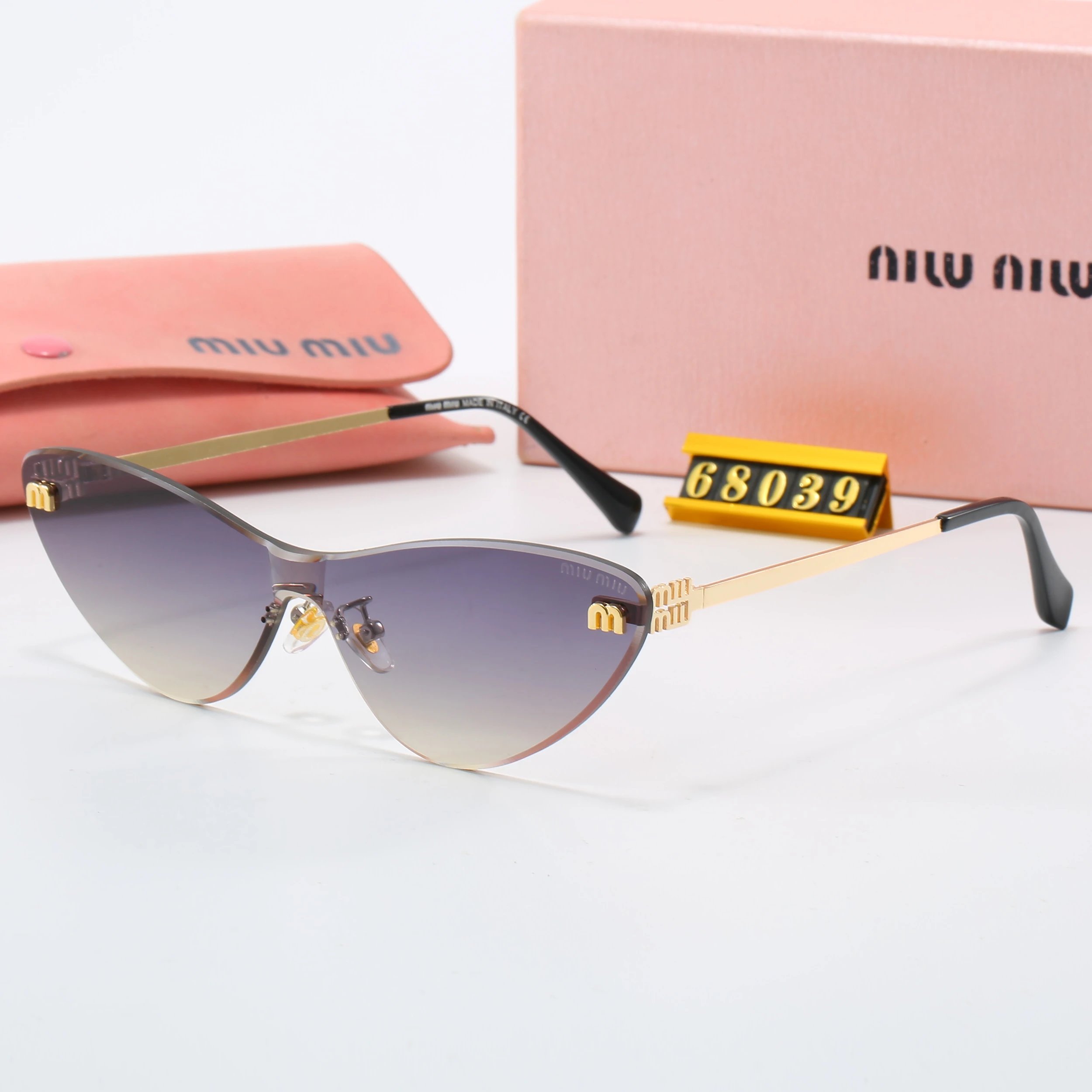 Miu Miu MM68051 Gradient Purple Rimless Sunglasses Eyewear - 15