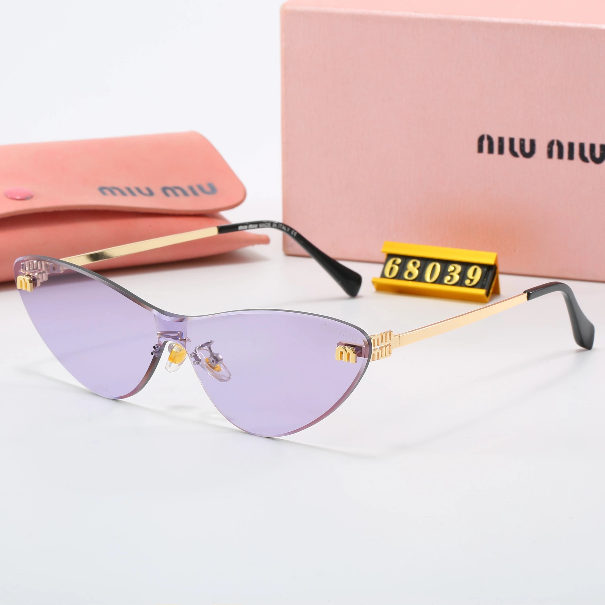 Miu Miu MM68051 Gradient Purple Rimless Sunglasses Eyewear - 11
