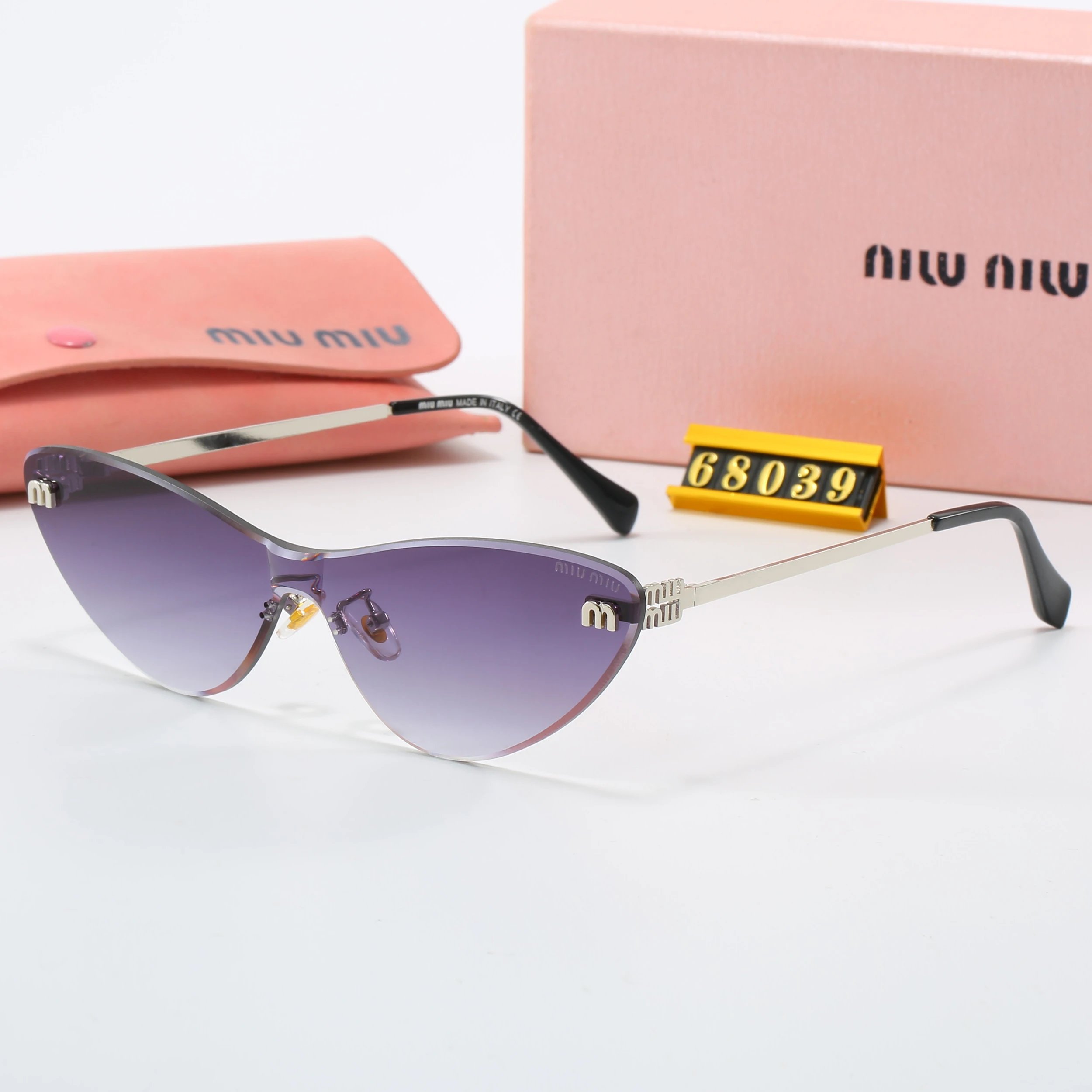 Miu Miu MM68051 Gradient Purple Rimless Sunglasses Eyewear - 14