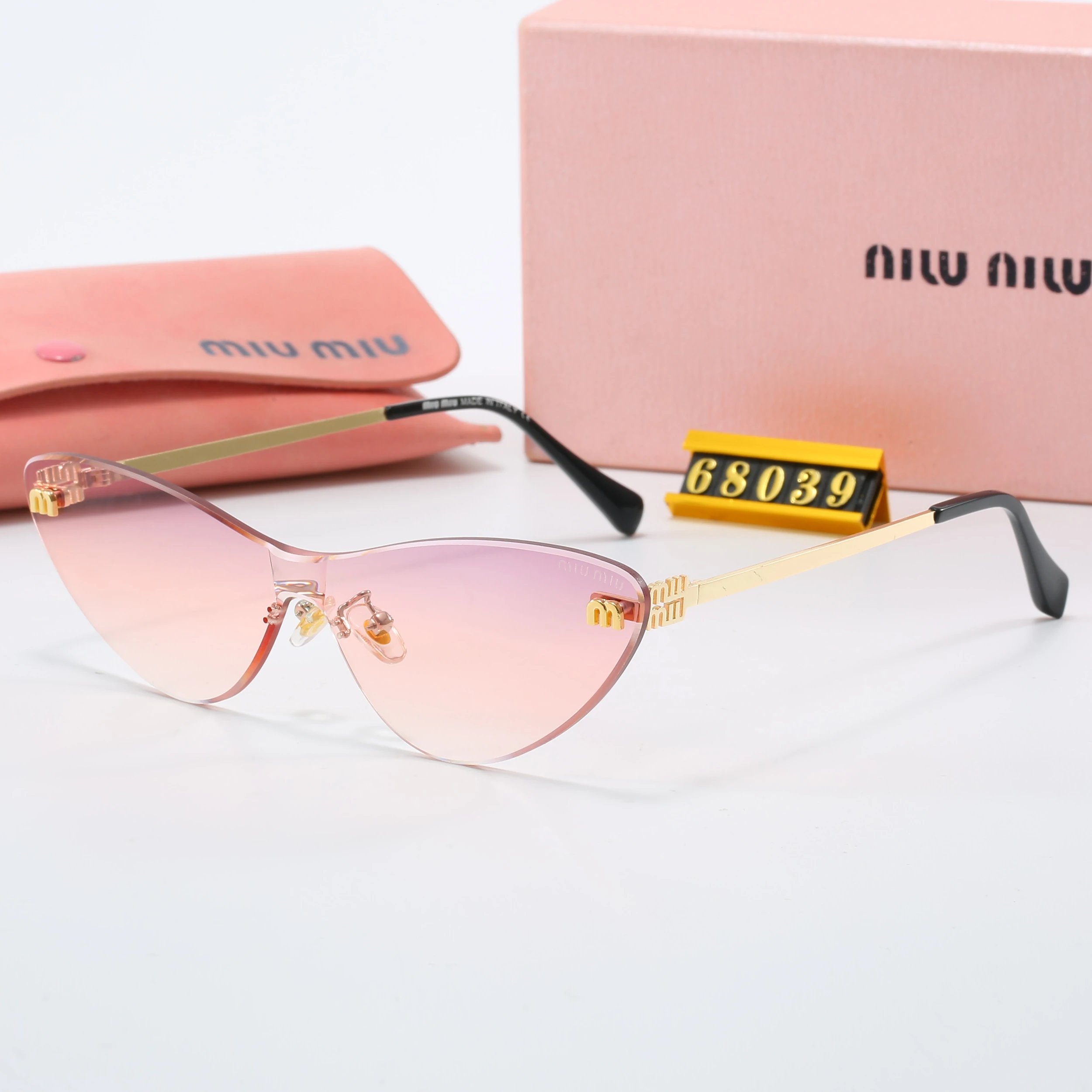 Miu Miu MM68051 Gradient Purple Rimless Sunglasses Eyewear - 16