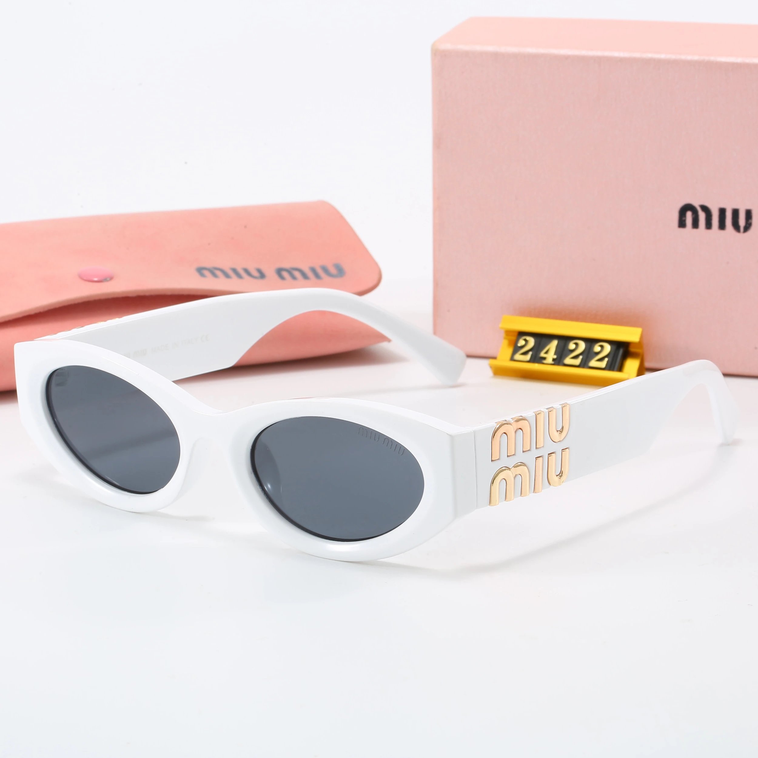 Miu Miu Round Rimless Sunglasses Tortoiseshell Gold Brown Gradient - 18