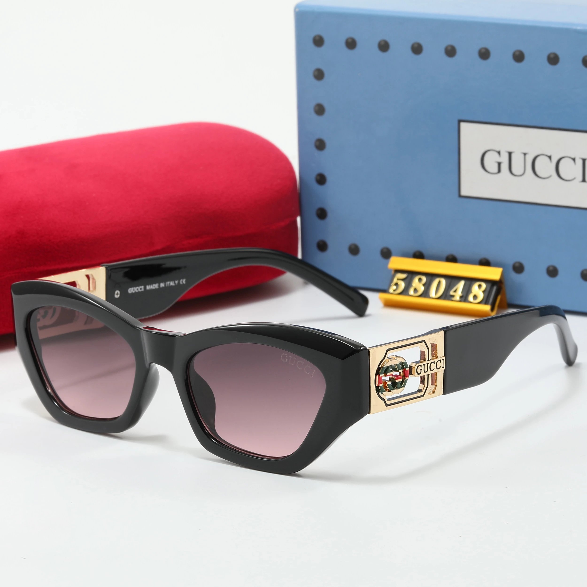 Gucci GG Marmont Square Sunglasses Gray Gradient - 14