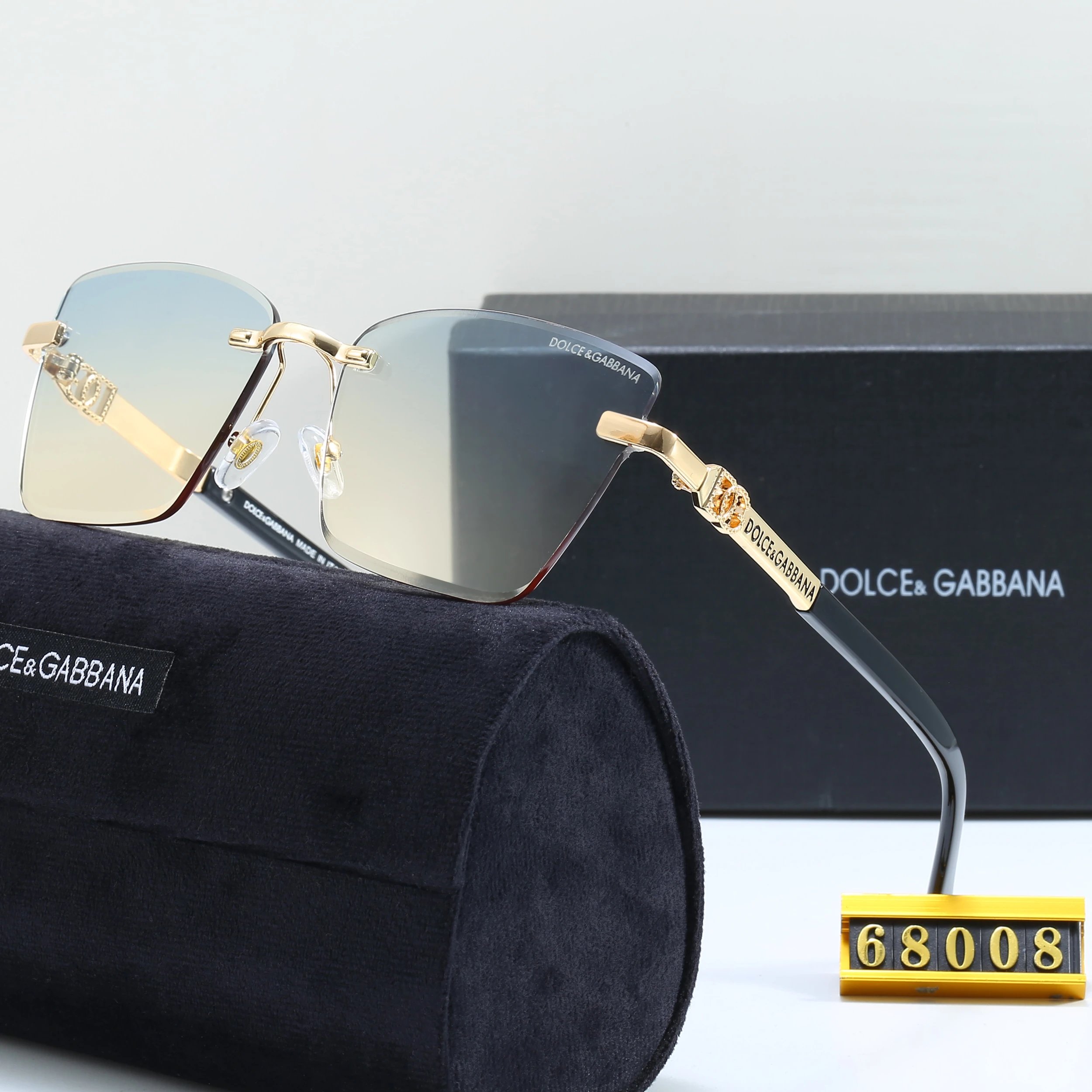 Dolce & Gabbana DG Logo Black Gradient Lens Sunglasses - 14