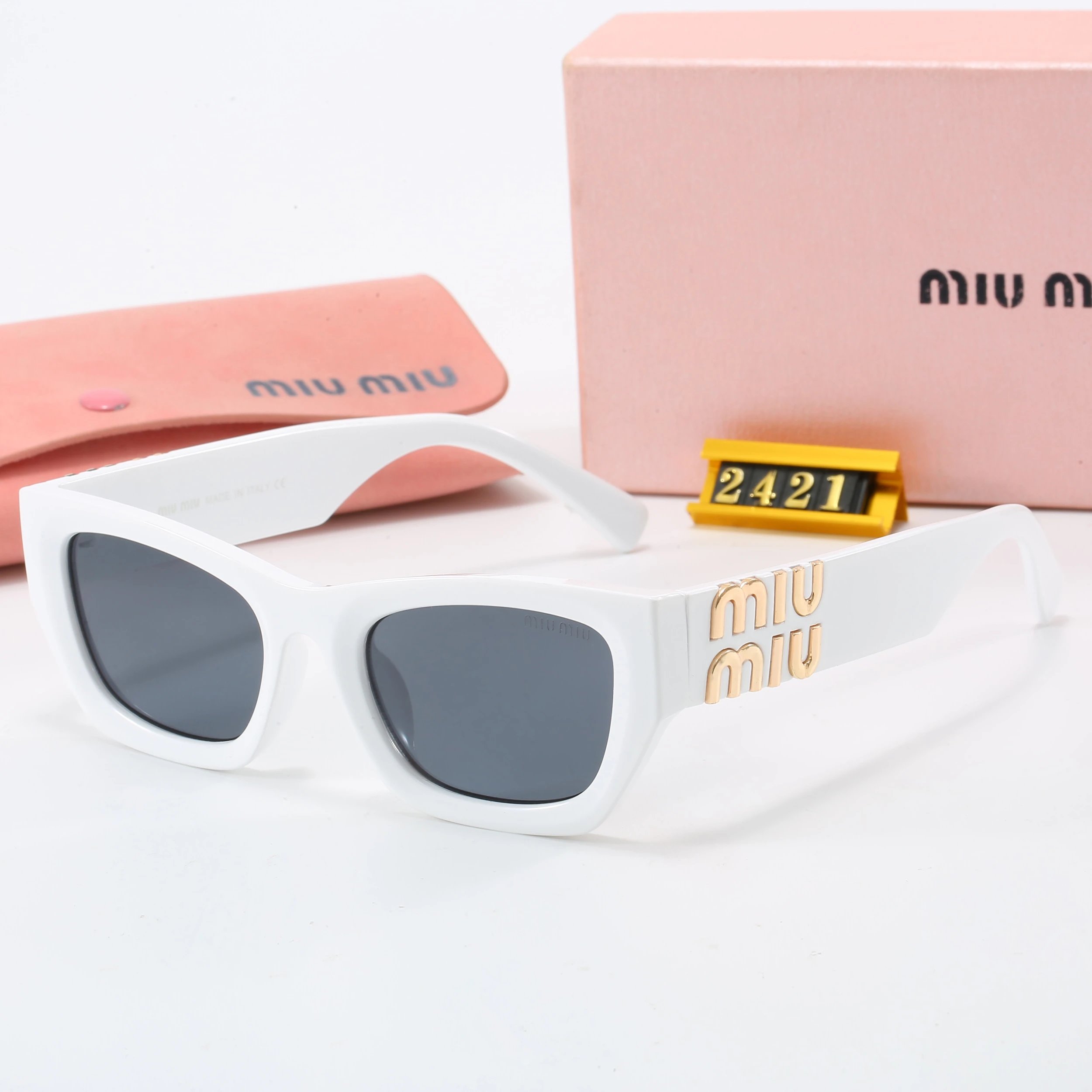 Miu Miu Round Rimless Sunglasses Tortoiseshell Gold Brown Gradient - 21
