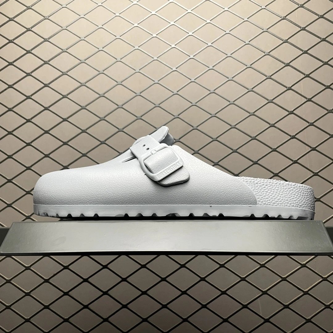 Half Baotou Mule Slippers | Grey Blue