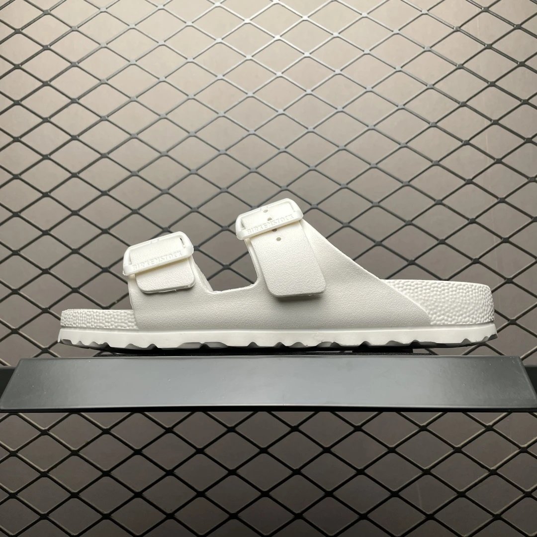 Double button slippers and sandals | White