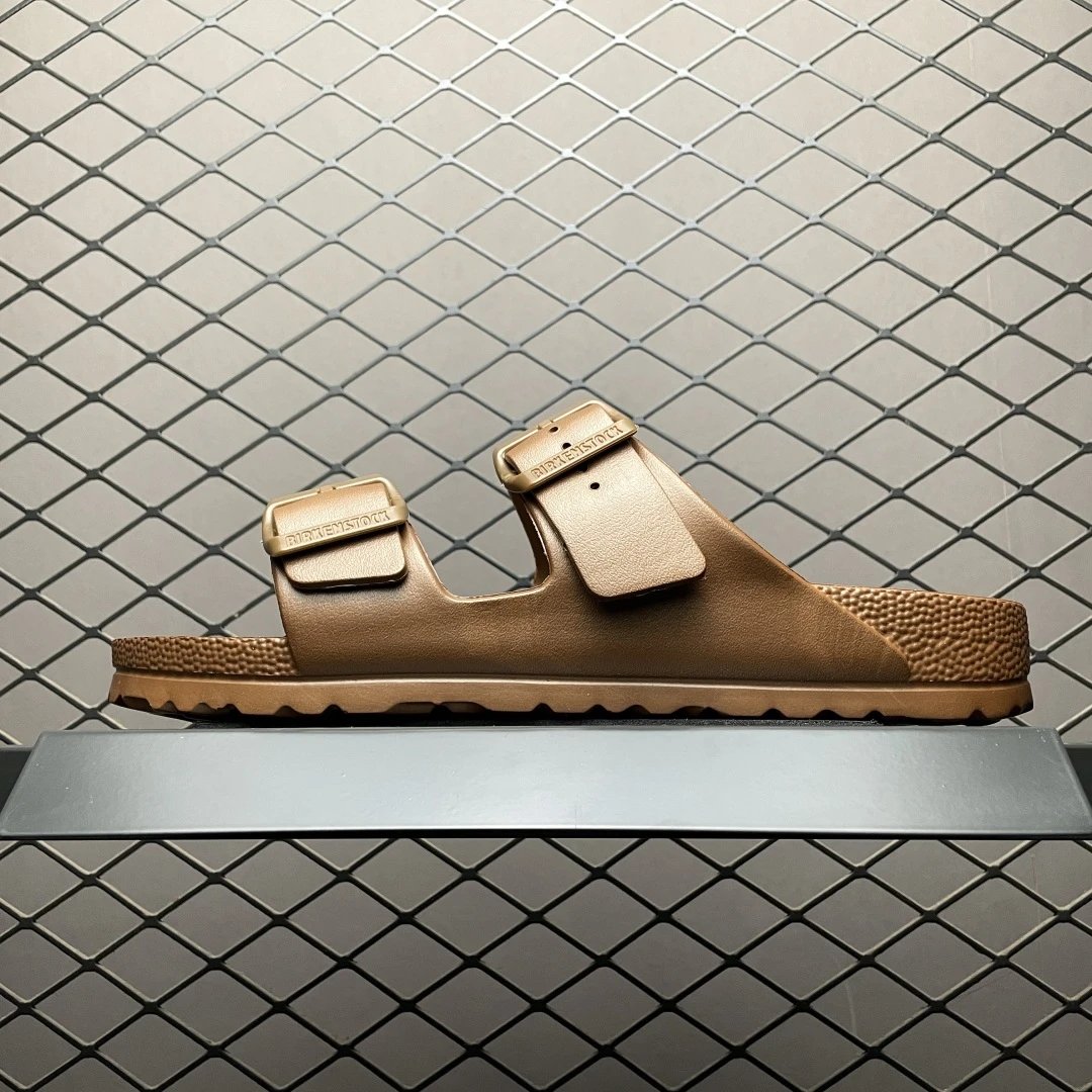 Double button slippers and sandals | Brown