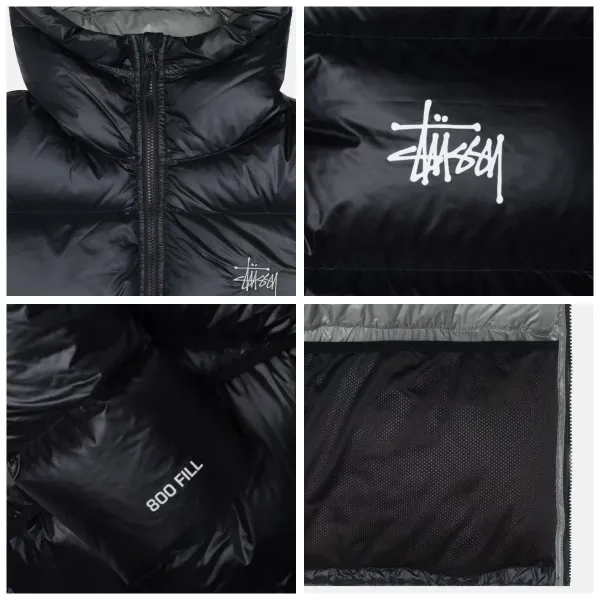 Corteiz Down Jacket Black with Yellow Lining - 9