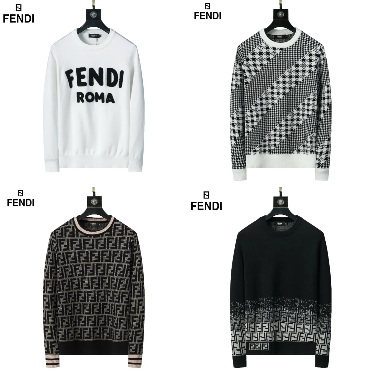 Fendi FF Logo Sweater / Fendi Roma Sweater / Houndstooth Pattern Sweater [4 styles]