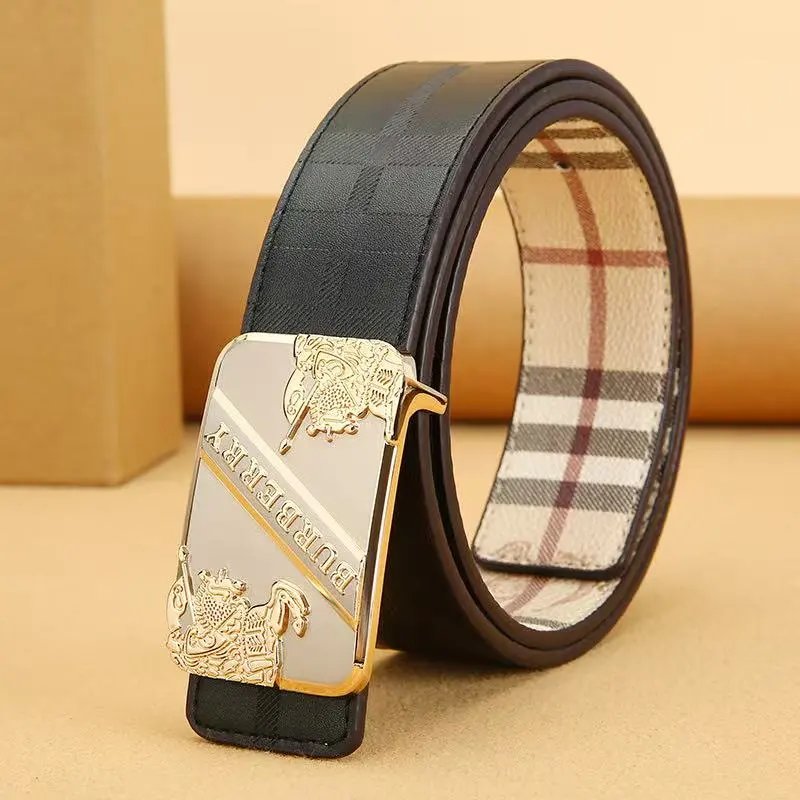 Design Monogram B-Logo Reversible Belt Beige Leather Belt - 4