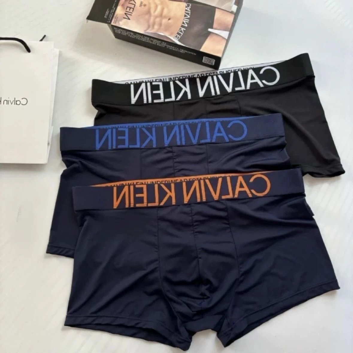 Calvin Klein Modern Cotton Boxer Briefs Navy Blue and Royal Blue Underwear - 2