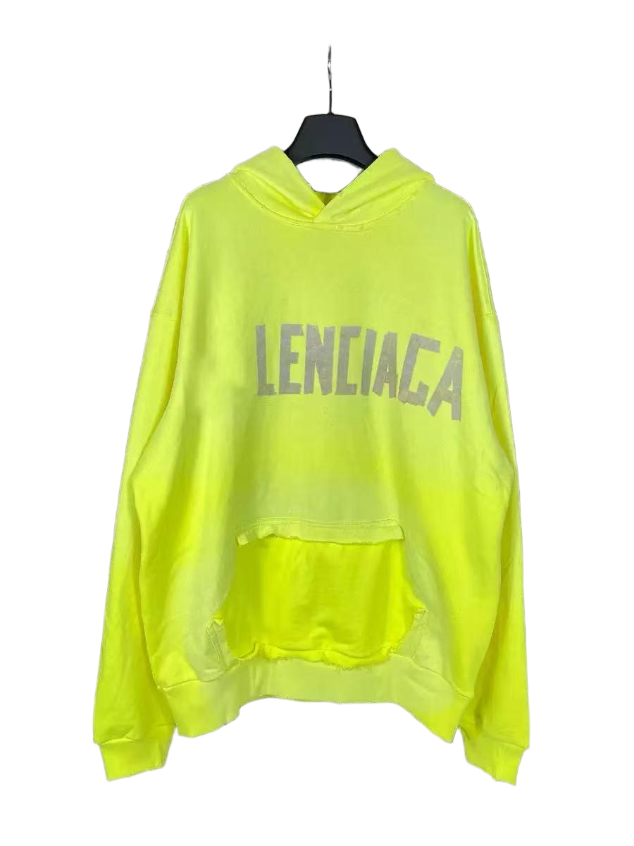 Design Lenciaga Distressed Logo Hoodie Gray Hoodie - 7