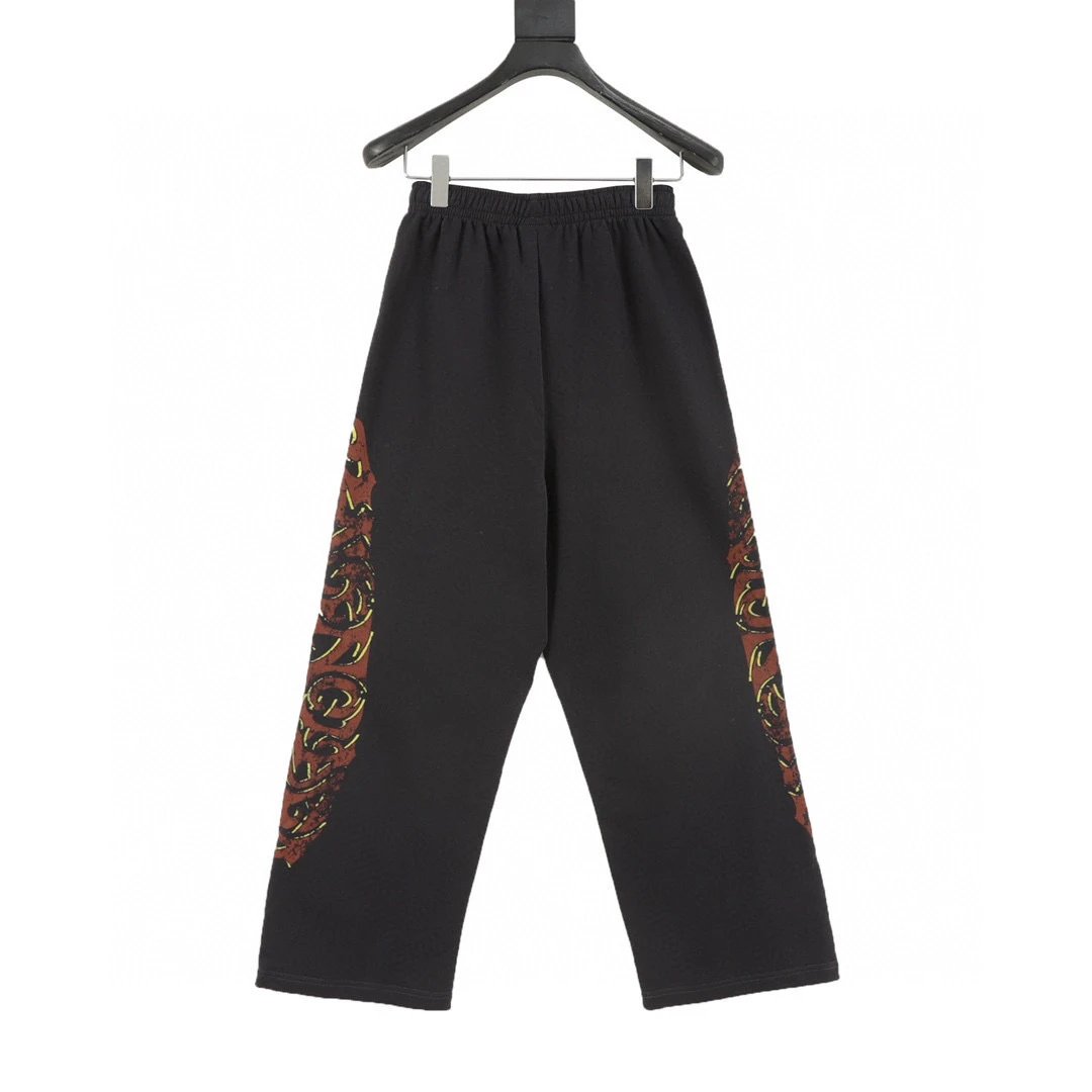Flame Graffiti Logo Wide-Leg Sweatpants photo 3