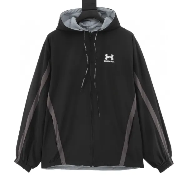 Balenciaga x Under Armour Windbreaker Black Gray Outerwear - 1