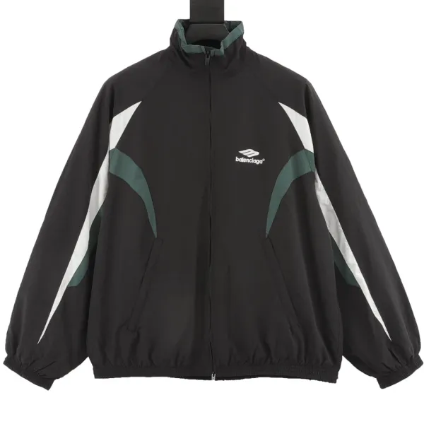 Balenciaga Track Jacket Black White Army Green Windbreaker - 1