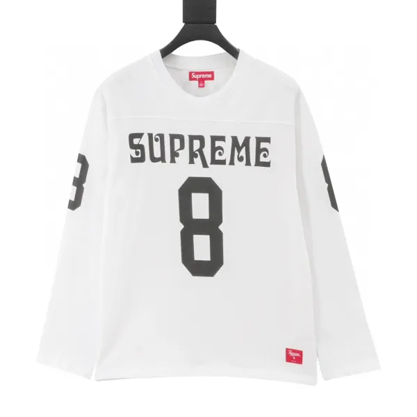 Supreme Football Jersey White Long-Sleeve Tee - 1