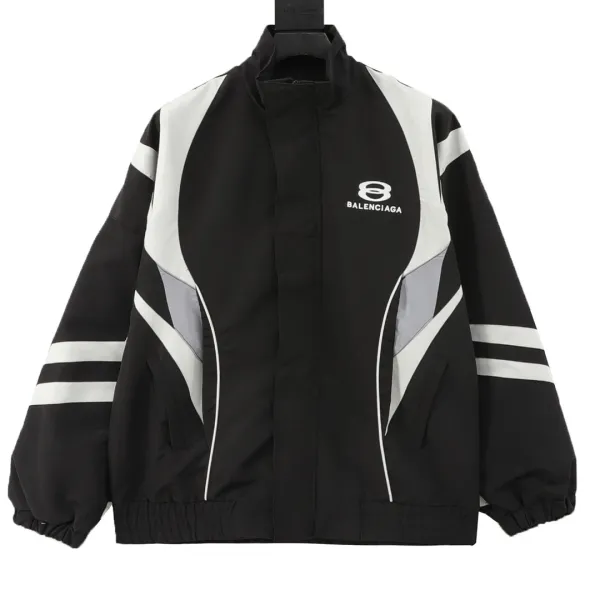 Balenciaga Sporty Racing Jacket Black White Gray - 1