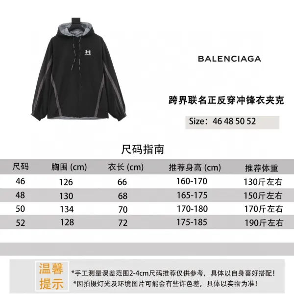 Balenciaga x Under Armour Windbreaker Black Gray Outerwear - 6