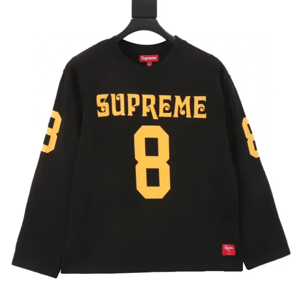 Supreme Number 8 Jersey Black Long-Sleeve Top - 1