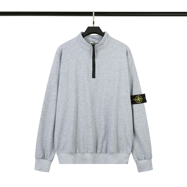 C.P. Company Hoodies & Sweatshirts Quarter-Zip Mock-Neck Sweatshirt with Lens Sleeve Pocket product detail image 12