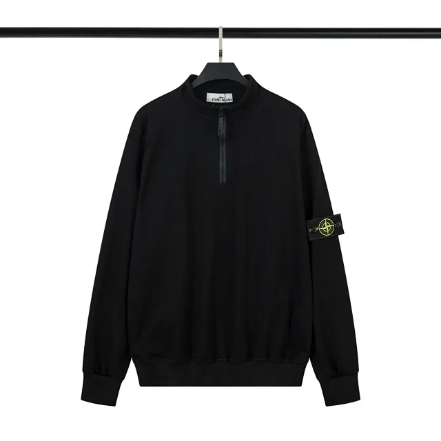 C.P. Company Hoodies & Sweatshirts Quarter-Zip Mock-Neck Sweatshirt with Lens Sleeve Pocket product detail image 17