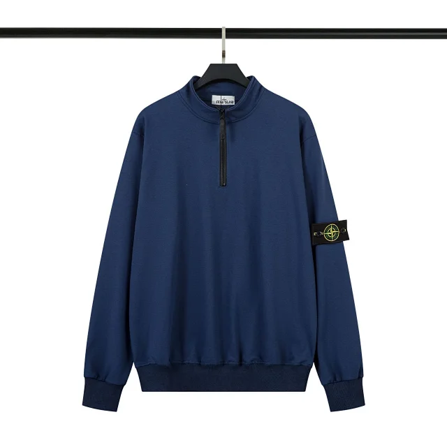 C.P. Company Hoodies & Sweatshirts Quarter-Zip Mock-Neck Sweatshirt with Lens Sleeve Pocket product detail image 15