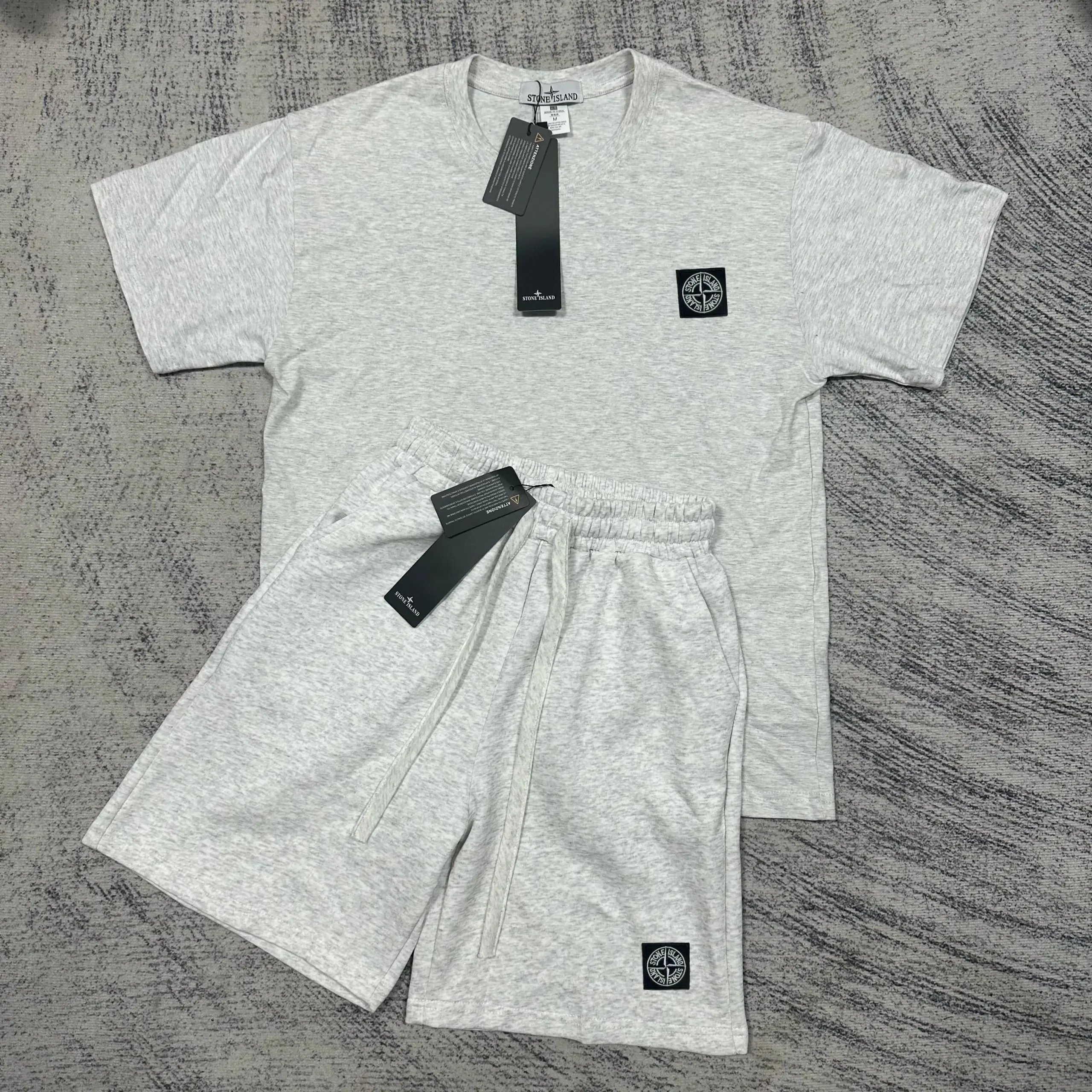 Stone Island Matching Sets Short-Sleeve T-Shirt and Drawstring Shorts Set — TH010