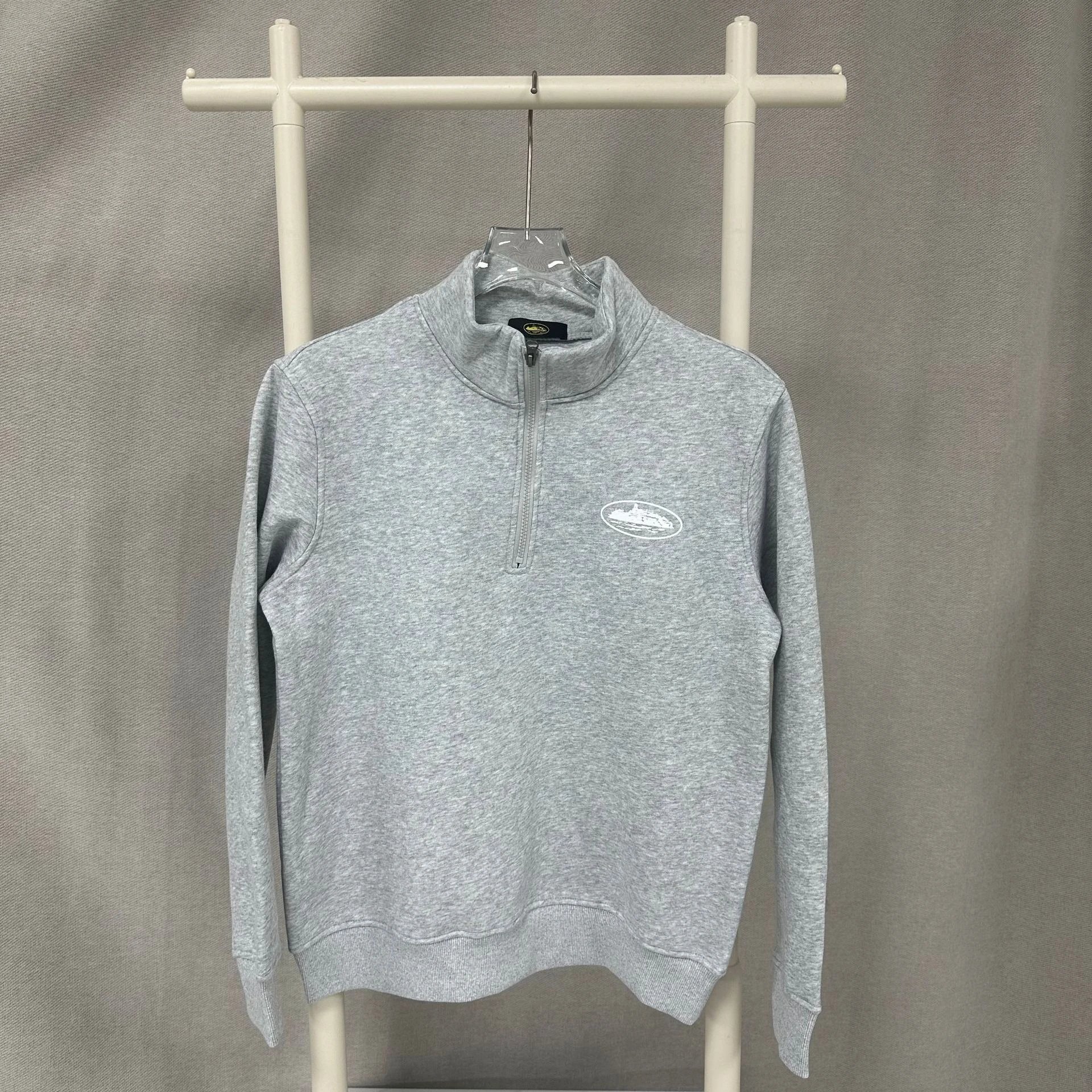 C.P. Company Hoodies & Sweatshirts Quarter-Zip Mock-Neck Sweatshirt with Lens Sleeve Pocket image 2