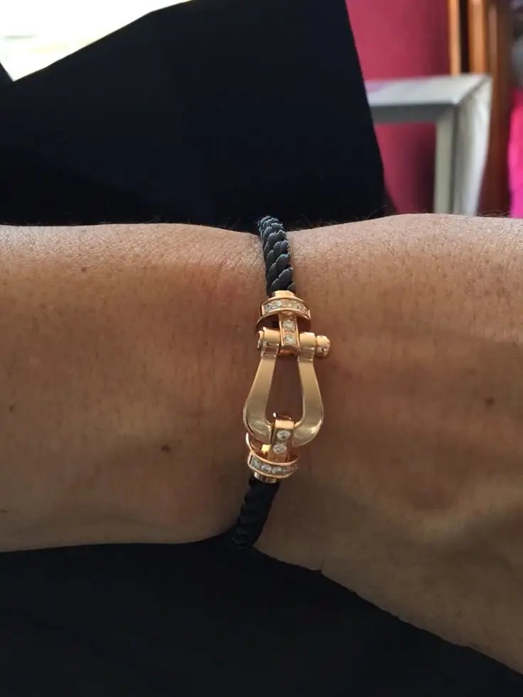 Unbranded Jewelry Braided Cord Bracelet with Crystal-Set Shackle Clasp image 5