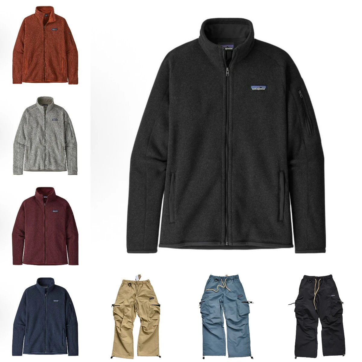 Patagonia Black Full-Zip Fleece Jacket and Cargo Pants Combo