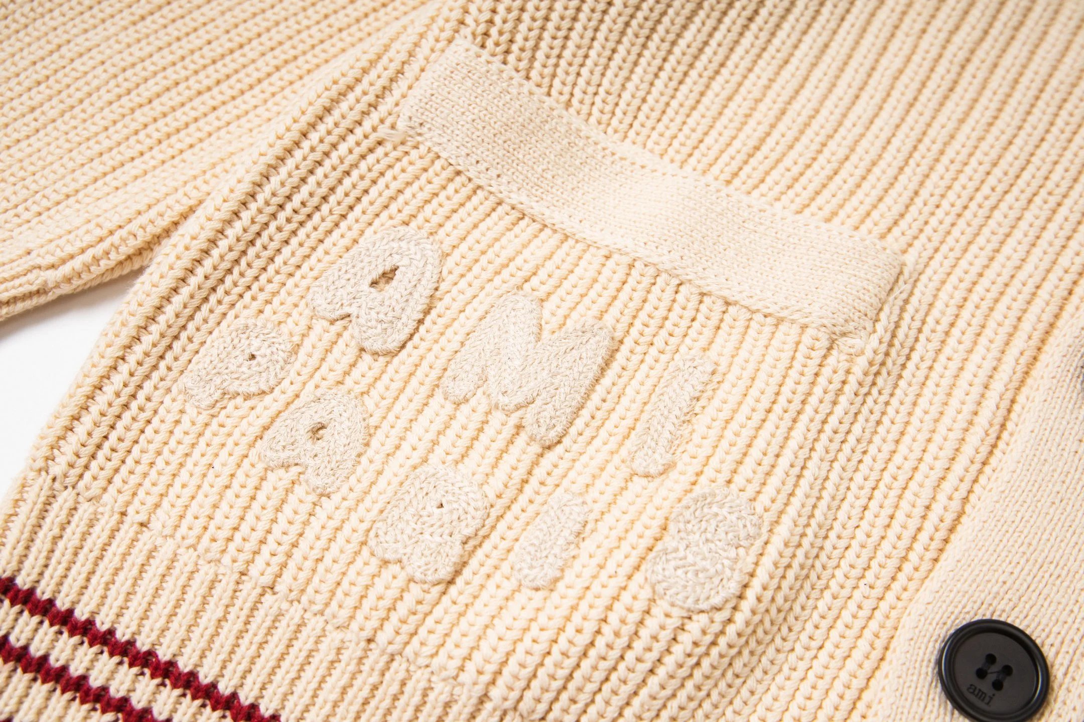 AMI Paris Knitwear V-Neck de Cœur Knit Sweater image 6