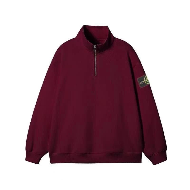 Stone Island Half-Zip Sweatshirt Burgundy - 13