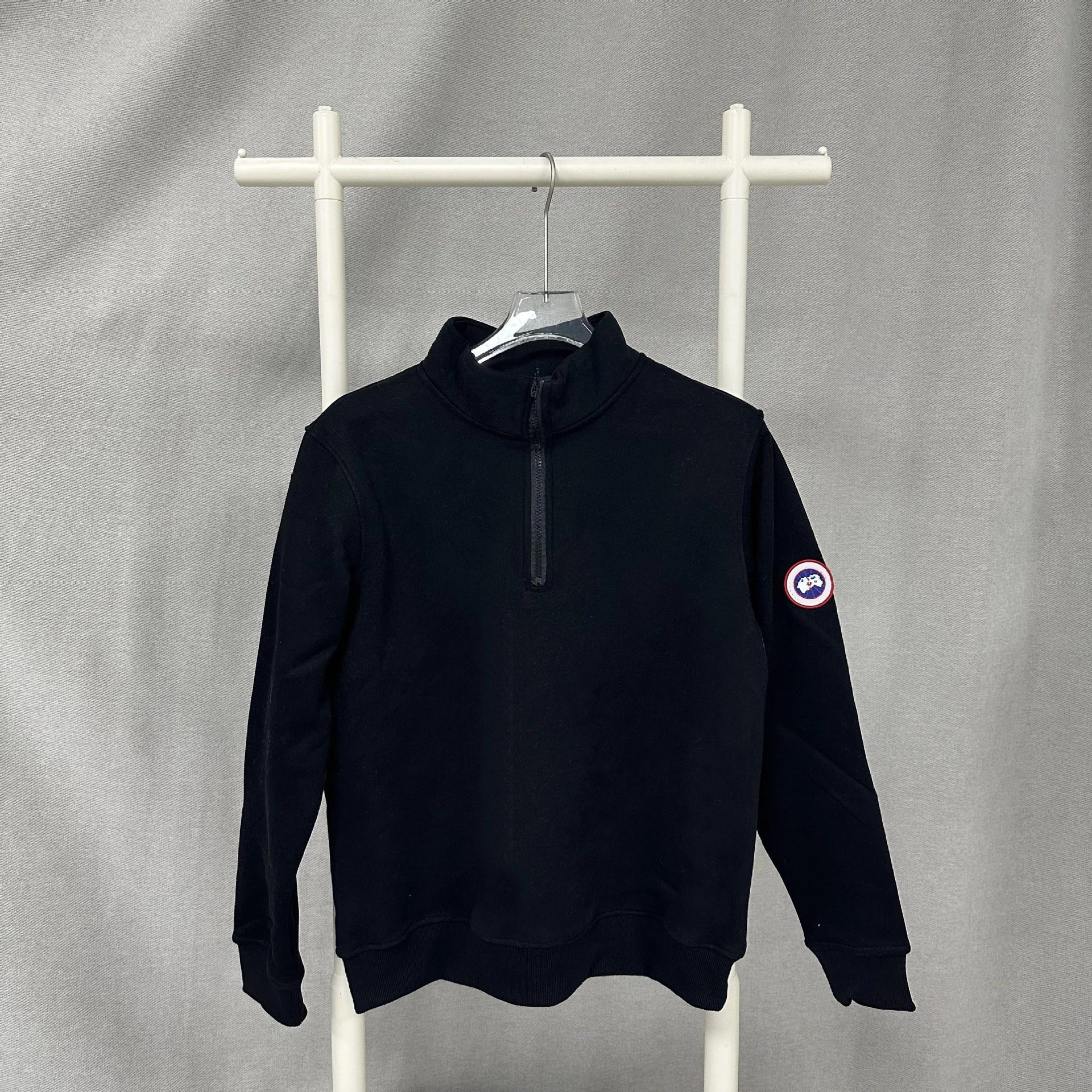 C.P. Company Hoodies & Sweatshirts Quarter-Zip Mock-Neck Sweatshirt with Lens Sleeve Pocket image 4