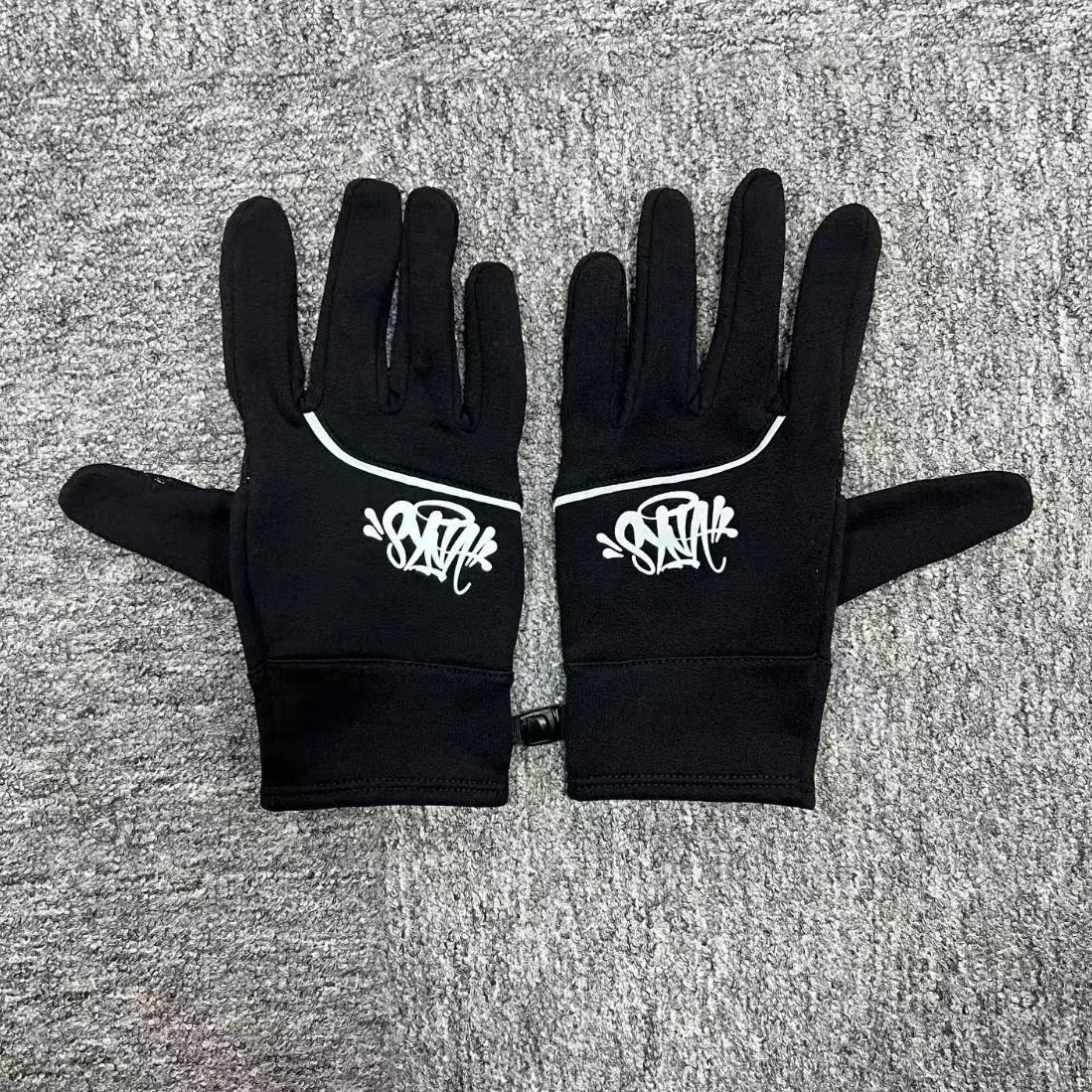Design Graffiti Print Touchscreen Gloves Gray - 17