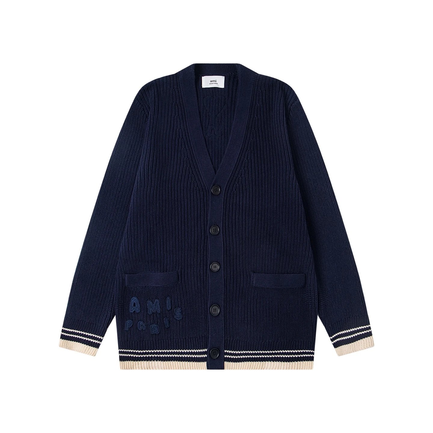 AMI Paris Knitwear V-Neck de Cœur Knit Sweater — 3