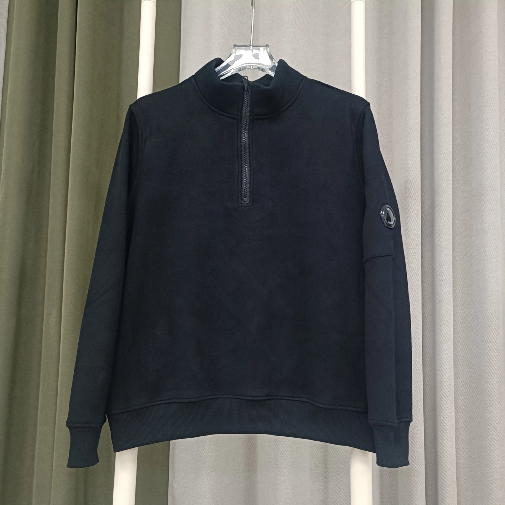Stone Island Half-Zip Sweatshirt Black Hoodie