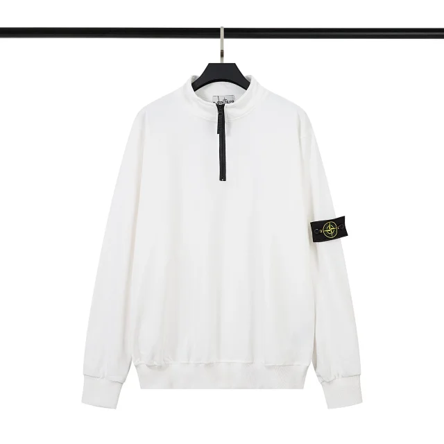 C.P. Company Hoodies & Sweatshirts Quarter-Zip Mock-Neck Sweatshirt with Lens Sleeve Pocket product detail image 11