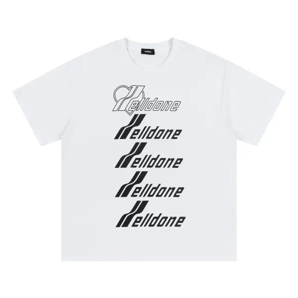Design Wetdone Repeat Logo Graphic White T-Shirt T-Shirts - 1